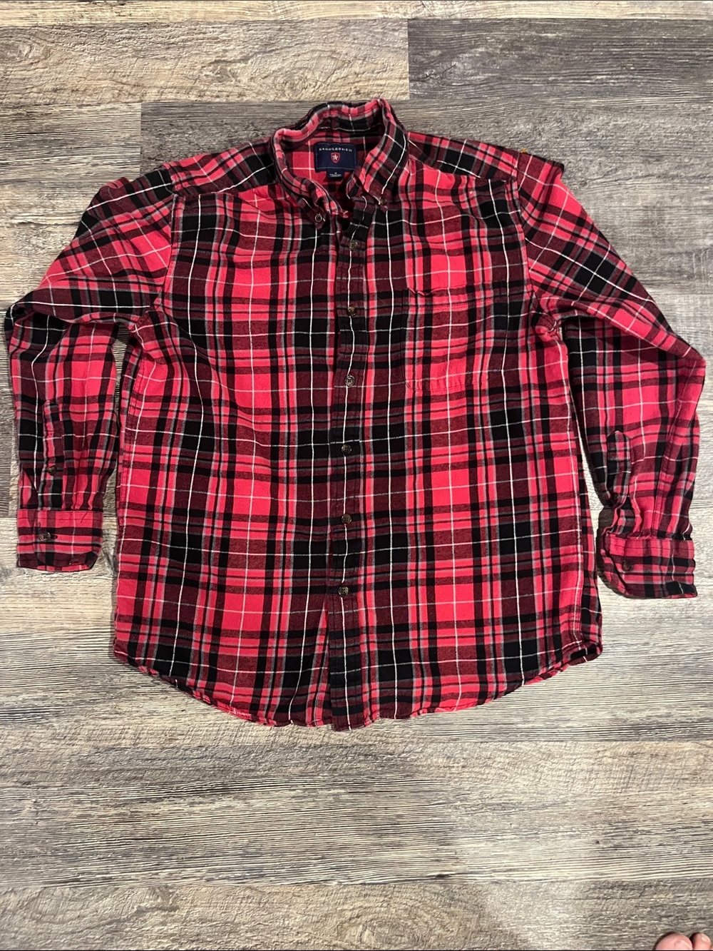 Saddlebred Red and Black Plaid Button-Down Shirt - Long Sleeve